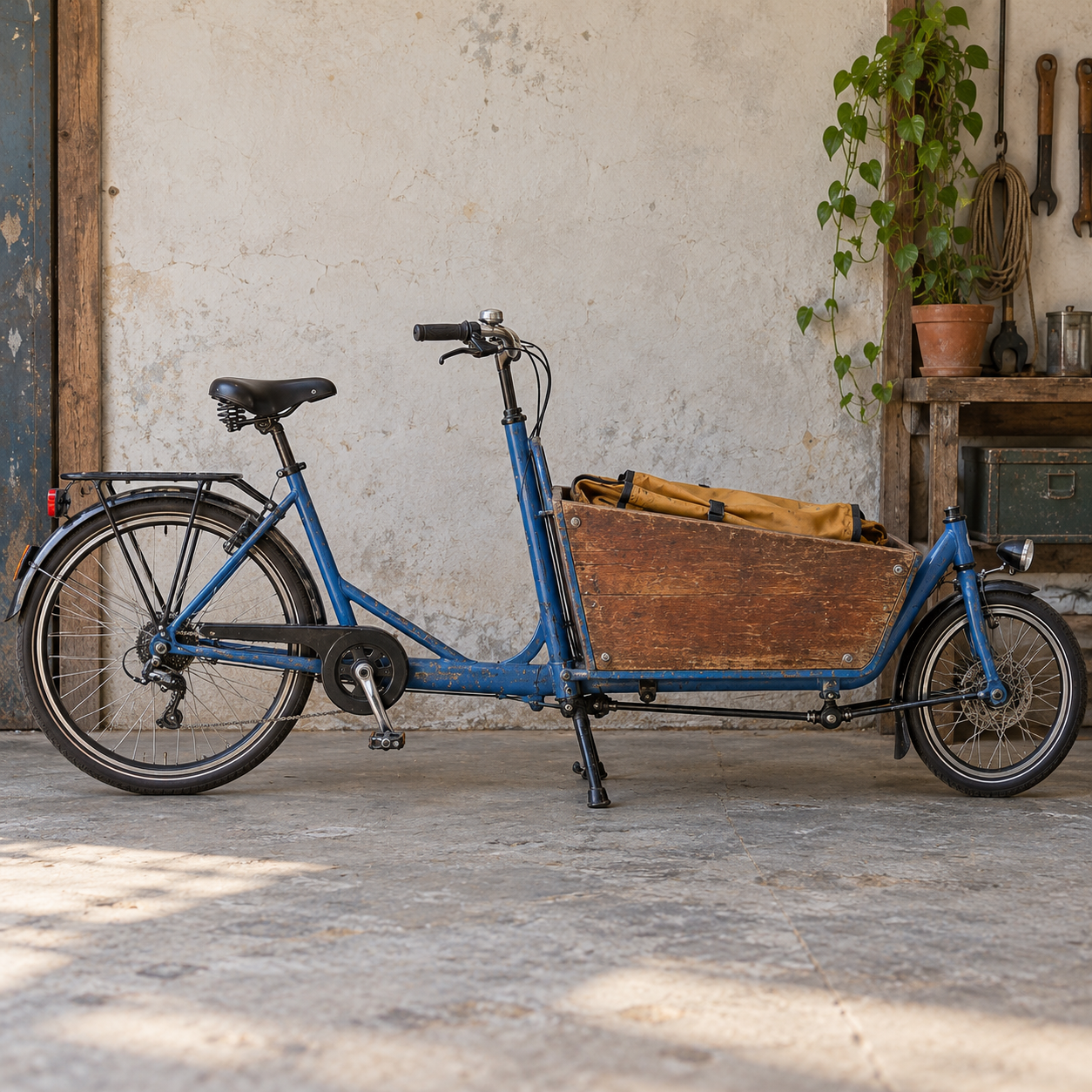 Rafa’s blue cargo bicycle turns practical mobility into a running negotiation with weight, hills, weather and promises.