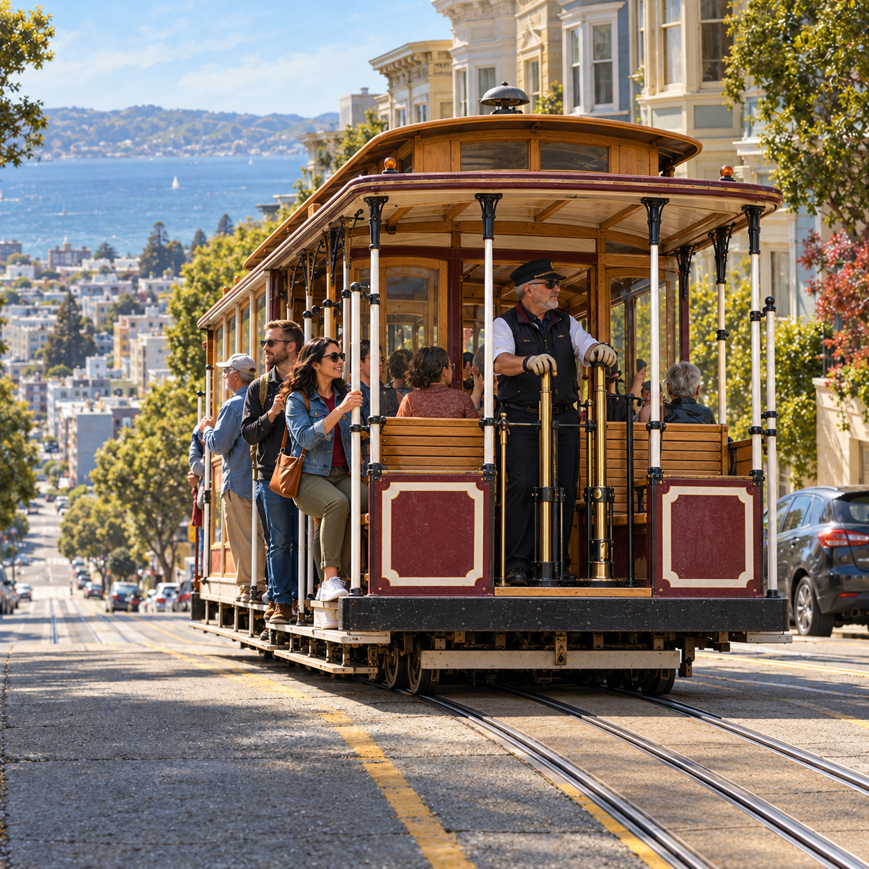 A moving underground cable and a manually controlled grip create a distinctive form of urban transport.