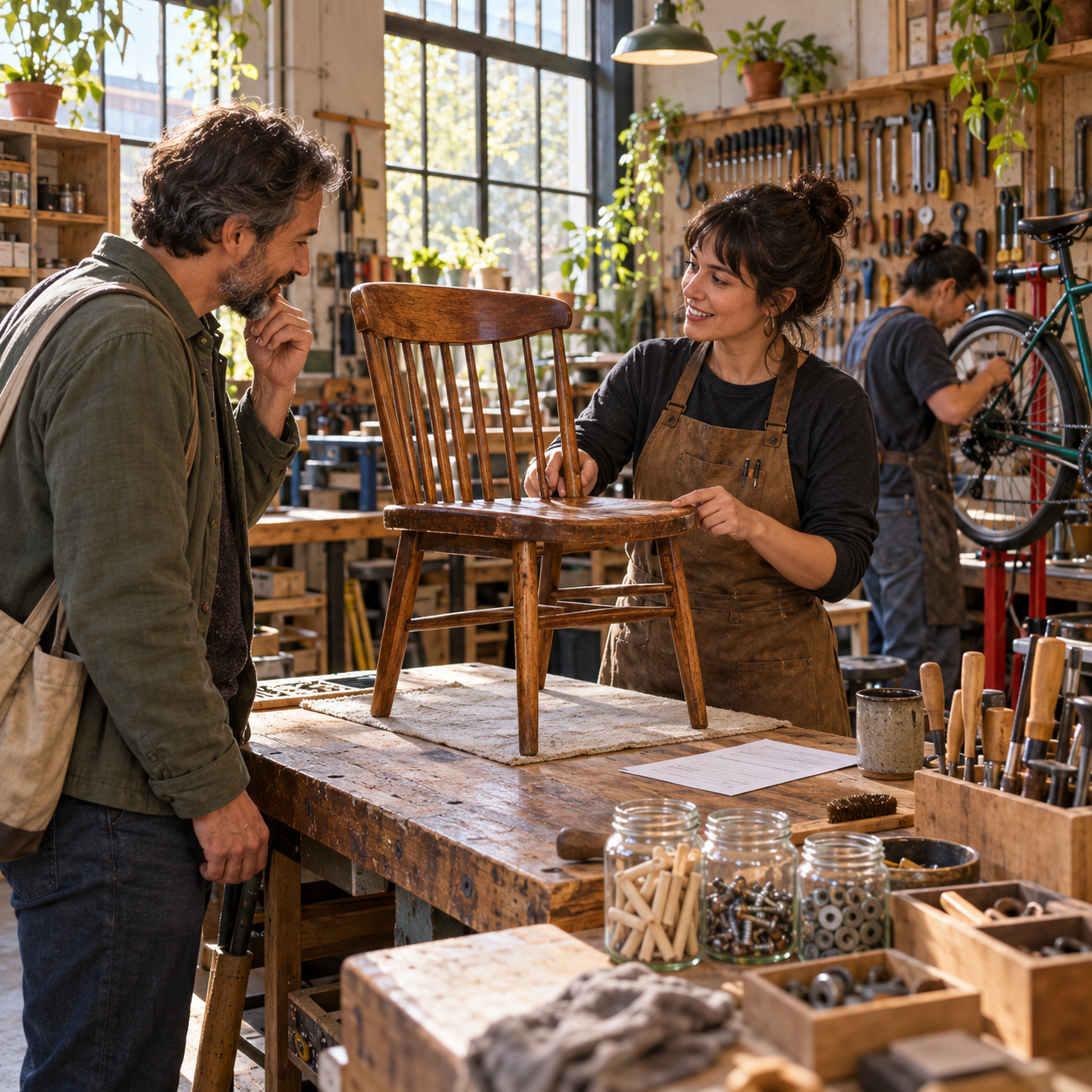A fictional mixed cash-and-contribution system exposes how a small cooperative values skill, materials and unpaid coordination.