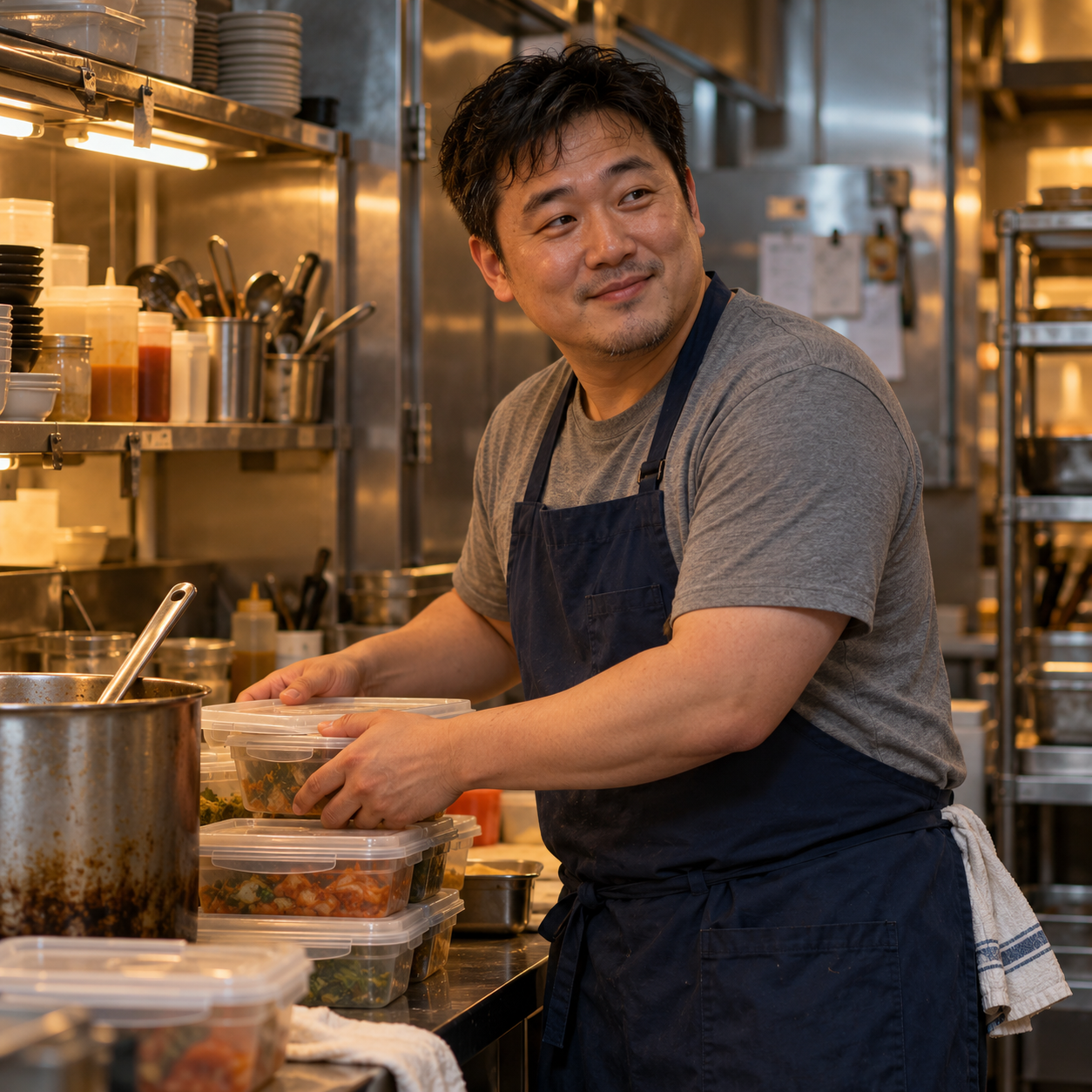 A cook coordinates an after-hours food network and discovers that generosity needs boundaries, records and the right to say no.